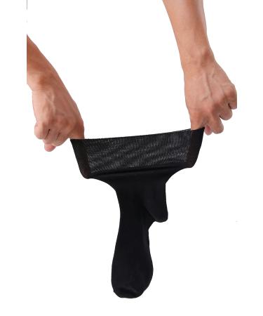 Polawind mens diabetic socks size 10-13 wide loose top men's edema neuropathy ankle socks for men loose extra wide non binding diabetes sock 1 & 3 & 6 Pair Packs (6 Pair BLACK) One Size Black