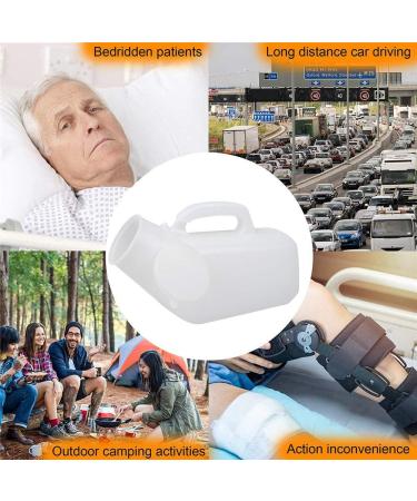 2PCS Urinals for Men White 1200ML Portable Male Urinal Bottle with Lid Urine Collection for for Hospital/Home/Camping/Car/Travel - Buy Online on GoSupps.com