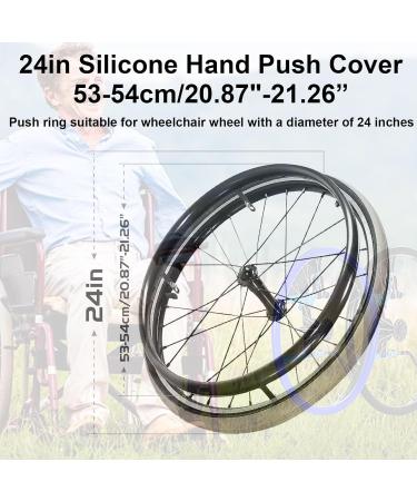 Silicone Wheelchair Hand Push Cover - 24inch Non-Slip Grip Boost Safety & Comfort - Essential Wheelchair Accessory Blue 24in Blue 24in - Buy Online on GoSupps.com