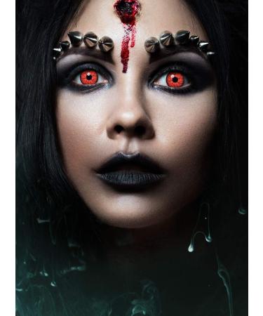 Aricona Red Annual Colored Contact Lenses - Prescription-Free Halloween Lenses | Cold Blood - Buy Online on GoSupps.com