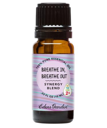 Edens Garden Breathe in Breathe Out Essential Oil Blend- 100% Pure Premium Grade Undiluted Natural Therapeutic Aromatherapy The Best for Diffusing Skin Humidifiers Kid Safe 10 ml (.33 fl oz)