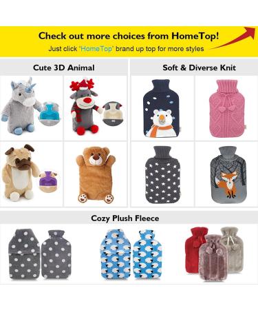 HomeTop Premium Classic Rubber Hot Water Bottle Set | Luxurious Faux Fur Plush Fleece Cover (Nude Pink/Gray) - Perfect for Warmth & Comfort - Buy Online on GoSupps.com