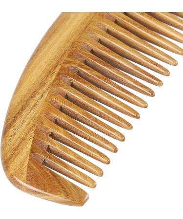 Onedor Handcrafted Green Sandalwood Wooden Comb - Natural Anti-Static Hair Detangler (Oval Fine Tooth) - Men and Women - Buy Online on GoSupps.com