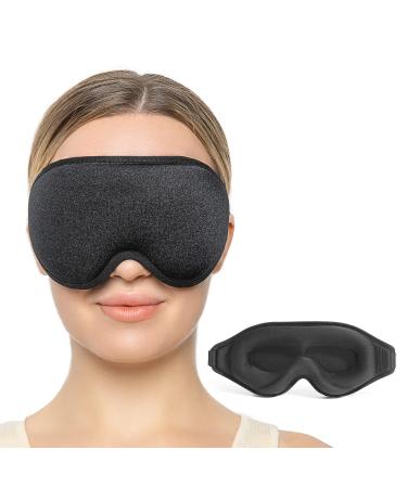 Eye Mask for Sleeping  Blockout Light Sleep Masks for Women Men  3D Eyelash Protector Sleep Mask Blindfold  Super Soft Eyeshade Cover with Adjustable Strap for Meditation  Yoga  Travel  Napping  Black