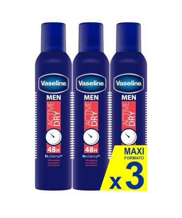 Vaseline Vaseline Men Active Dry 48h 250ml (lot de 3)