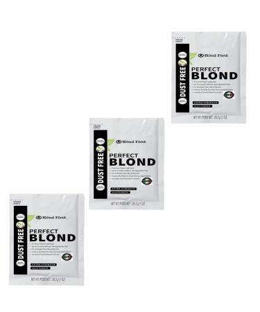 Perfect Blonde Toner Hair Dye Bleach Powder Lightener for Dark Hair Extra Strength Professional Formula (3 Packs of 1 Oz)  Made in Italy by Blond Forte (Blue Powder Lightener)