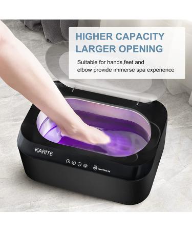 KARITE Paraffin Wax Machine for Hands and Feet | Auto Open Lid | Arthritis Paraffin Bath | Fast 20Min Meltdown | Precision Temp Control | 4500ml Warmer with 8Pack Refills - Black - Buy Online on GoSupps.com