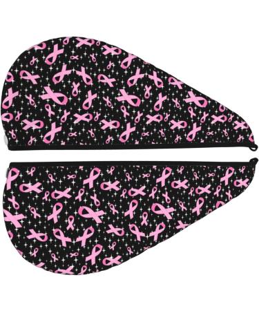 Breast Cancer Awareness Microfiber Hair Towel | Super Absorbent Coral Velvet Wrap for Women with Long Curly Thick Hair - Buy Online on GoSupps.com