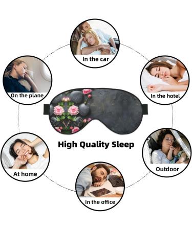 Buy Spa Stone & Rose Flowers Print Double-Sided Eye Mask - Soft Light Blocking for Better Sleep Quality | International Shipping Available - Buy Online on GoSupps.com