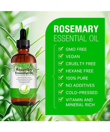 Premium Rosemary Oil for Hair Growth 120ml | Essential Oil for Thinning Damaged Hair - Includes Silicone Scalp Massager - Buy Online on GoSupps.com