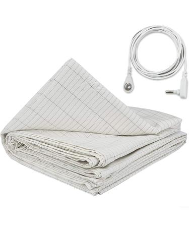 AIDNTBEO Antistatic Grounding Mats Silver Fiber Mats Grounding Sheet Silver Fiber Conductive Organic Grounding Sleep 24*52 inch