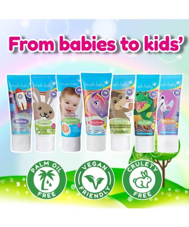 Brush-Baby Natural Strawberry Unicorn Toothpaste (3+ Years) - 50ml Tube - Buy Online on GoSupps.com