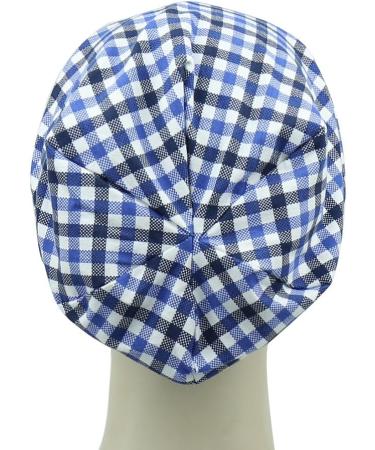 Breathable Blue White Elastic Sleep Caps with Satin Lining for Frizzy Hair - International Shipping Available - Buy Online on GoSupps.com
