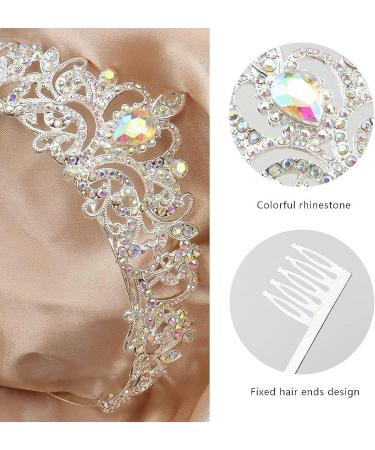 Silver Crystal Rhinestone Tiara Crown for Women and Girls | Birthday Princess Crown - Buy Online on GoSupps.com