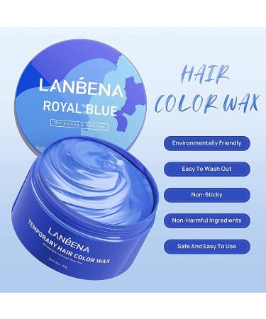Royal Blue Hair Color Wax 150g - Washable Temporary Hair Dye for Party, Cosplay & Halloween - Buy Online on GoSupps.com