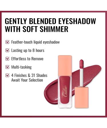 Oulac Liquid Eyeshadow Satin Finish - Multi-Use Red Fuchsia Eyeshadow & Eye Primer | Blendable Smooth Eye Make-up Crease-Resistant Non-Greasy Vegan Cruelty-Free Noon (SA08) - Buy Online on GoSupps.com