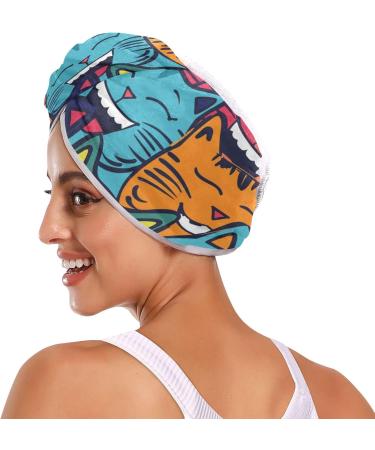 Super Absorbent Cat Hair Towels 2 Pack | Crazy Colors Quick Dry Hair Drying Turbans for Women & Girls - Buy Online on GoSupps.com