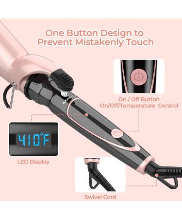 Curling Iron 1.5-inch Dual Voltage Instant Heat with Tourmaline Ceramic Coating for Smooth Curls - Rose Gold - Buy Online on GoSupps.com