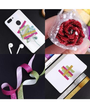 DIY Glitter Washi Tape Set - 12 Rolls Sparkle Decorative Masking Tape for Art & Crafts (Dark) - Buy Online on GoSupps.com