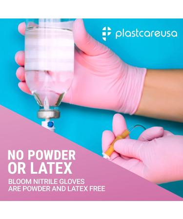 100 Pink Nitrile Exam Gloves 3.5 Mil - Latex & Powder Free, Small, Disposable Non-Sterile Protective Gloves by PlastCare - Buy Online on GoSupps.com