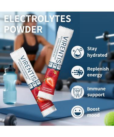VIRENTIS 16 Sticks Electrolytes Powder Packets Sugar Free Hydration Packets, Liquid Daily IV Electrolyte Drink Mix for Rehydration with 8 Electrolytes & 6 Vitamins, 0 Calorie, Low Sodium - Buy Online on GoSupps.com