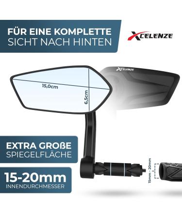 Xcel Rim Extra Large Bicycle Mirror - Impact-Resistant Real Glass for E-Bikes | Left Handlebar Mount | Best Rearview Solution - Buy Online on GoSupps.com