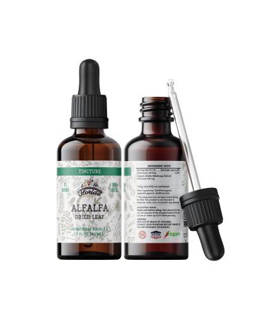 FLORIDA HERBS Alfalfa Tincture Organic Alfalfa Extract (Medicago Sativa) Dried Leaf Antioxidant Extract for Immune Support Non-GMO in Cold-Pressed Organic Vegetable Glycerin 2 oz 670 mg