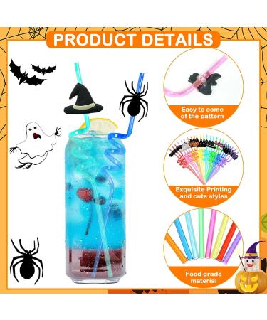 24 Pack Halloween Party Favors Halloween Straws Halloween Party Decorations Supplies Halloween Crazy Plastic Straws for Halloween Birthday Baby Shower Party Decorations Favors - Buy Online on GoSupps.com