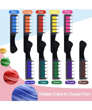 Ebanku 10 Colors Temporary Hair Chalk Comb for Girls Kids - Washable & Cosplay Party Hair Color with Shawl - Perfect Birthday or Christmas Gift - Buy Online on GoSupps.com
