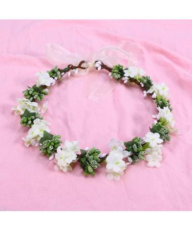 VALICLUD bridal headwear flower girl Green Flower Women Flower Headband artificial garland Handmade Adjustable Flower veil headband hair accessories for girls crown woman white wedding - Buy Online on GoSupps.com