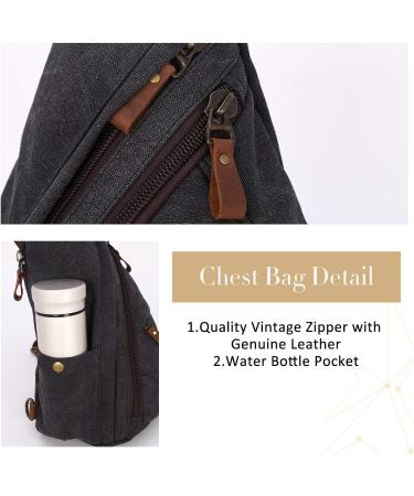 KL928 Canvas Sling Bag - Versatile Backpack for Men & Women | Ideal for Hiking Cycling Travel | Adjustable Shoulder Belt - 6881 Black - Buy Online on GoSupps.com