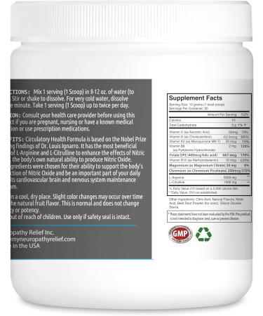 Neuropathy Relief - Nitric Oxide Booster for Circulatory Health | Berry Blend with L-Arginine & L-Citrulline - International Shipping Available - Buy Online on GoSupps.com