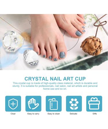 FRCOLOR 1pc Nail Art Crystal Cup Dappen Dish Bowl Nail Powder Dish Acrylic Nail Supplies Glass Tumbler with Lid Crystal Dappen Dish Glass Nail Dish Nail Tech White Crystal Symphony Gel 5.5x5.5cm White - Buy Online on GoSupps.com
