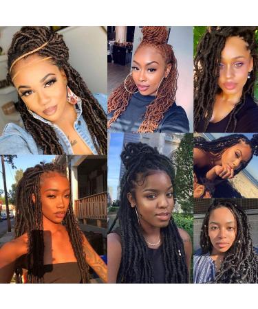 WECAN 18 inch Soft Locs Crochet Hair 7 Packs - Pre Looped Faux Goddess Locs Synthetic Braids #1B 18 Inch (Pack of 7) - Buy Online on GoSupps.com