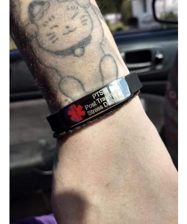 Custom Adjustable Silicon Medical Alert Bracelet - Free Engraving for Food Allergy Awareness | Emergency Saver for Women Men Kids - Buy Online on GoSupps.com