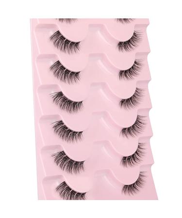 JIMIRE Cat-Eye Half Lashes 7 Pairs - Natural Look Fluffy Wispy Accent False Eyelashes with Clear Band for DIY Handmade Soft Cluster Lashes - Buy Online on GoSupps.com