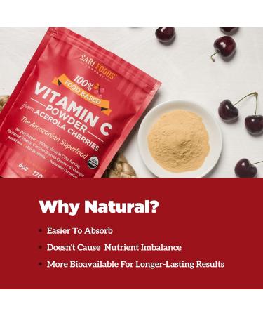 Organic Acerola Cherry Powder - Natural Vitamin C Complex - Plant Based Nutrition, 6 Ounce (Pack of 1) - Buy Online on GoSupps.com