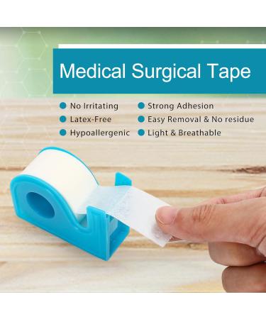 LotFancy Medical Tape 12 Rolls - Surgical Paper First Aid Tape - 1inch x 10Yards - Includes 2 Dispensers - Buy Online on GoSupps.com