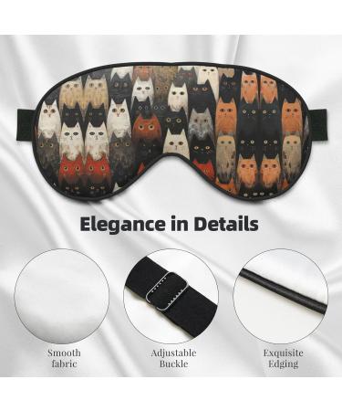 SSIMOO Cat Print Ultra-Soft Eye Mask - Light-Blocking Comfort for Restful Sleep - International Shipping Available - Buy Online on GoSupps.com