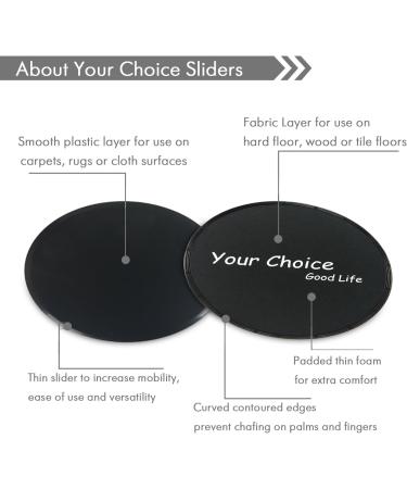 Your Choice Sliders - Fitness Equipment Floor Slider Discs for Core & Full Body Workout - Black - Buy Online on GoSupps.com