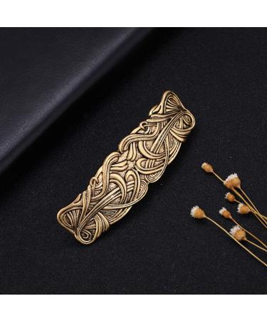 2 Pcs Celtic Knot Barrette Vintage Hair Clips - Gold Silver Style 1 - Buy Online on GoSupps.com