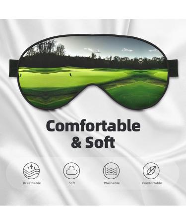 Green Golf Course Print Unisex Sleep Mask | Double-Sided Eye Mask for Sound Sleep & Skin Care - Ideal Gift - Buy Online on GoSupps.com