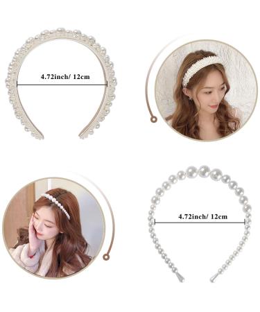 WantGor Pearl Headbands for Women - 2PCS Faux Pearl Hairbands for Bridal White Headband - Wedding Hair Hoop Accessories - Buy Online on GoSupps.com