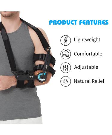Medibot Hinged ROM Elbow Brace - Adjustable Post OP Stabilizer for Recovery from Arm Injuries - Left Hand Support - Buy Online on GoSupps.com