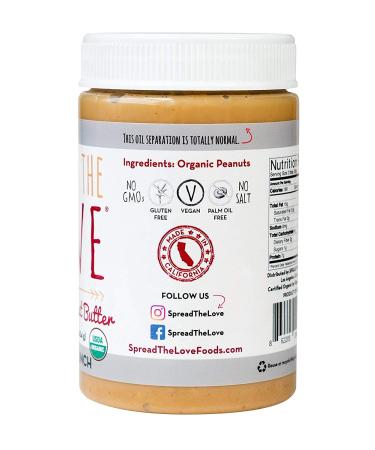 Spread The Love Organic Peanut Butter Naked Crunch 16 oz - Natural & Delicious - Buy Online on GoSupps.com