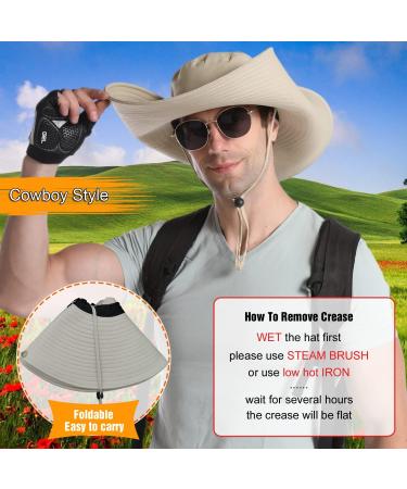 HUAMULAN 6 Super Wide Brim Sun Hat for Men and Women - Perfect for Fishing, Hiking, Gardening, Safari & Camping - Beige - Buy Online on GoSupps.com