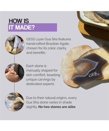 GESS Gua Sha Natural Stone Agate Unique Shape Face Stone for Face Yoga Guasha Stone Double Chin Remover Face Massager Against Wrinkles Lymphatic Drainage Face Face Sculptor - Buy Online on GoSupps.com