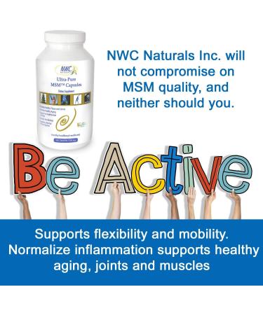 NWC Naturals Ultra-Pure MSM Capsules 300ct - 1000 MG for Joint Support - White (C3MSM) - Buy Online on GoSupps.com