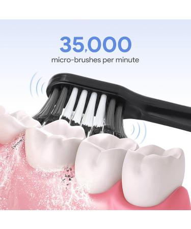 BJJB Adult Electric Toothbrush with 8 Replacement Heads | 60-Day Charge | 6 Modes & 3 Intensity Levels | High Intensity Teeth Cleaning | Hidden Charging | Black - Buy Online on GoSupps.com