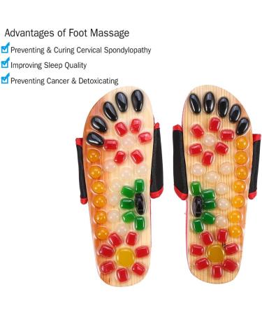 Colorful Pebble Stone Massage Shoes | Natural Acupressure Foot Care | Relaxation at Home (39-Red) | International Shipping - Buy Online on GoSupps.com
